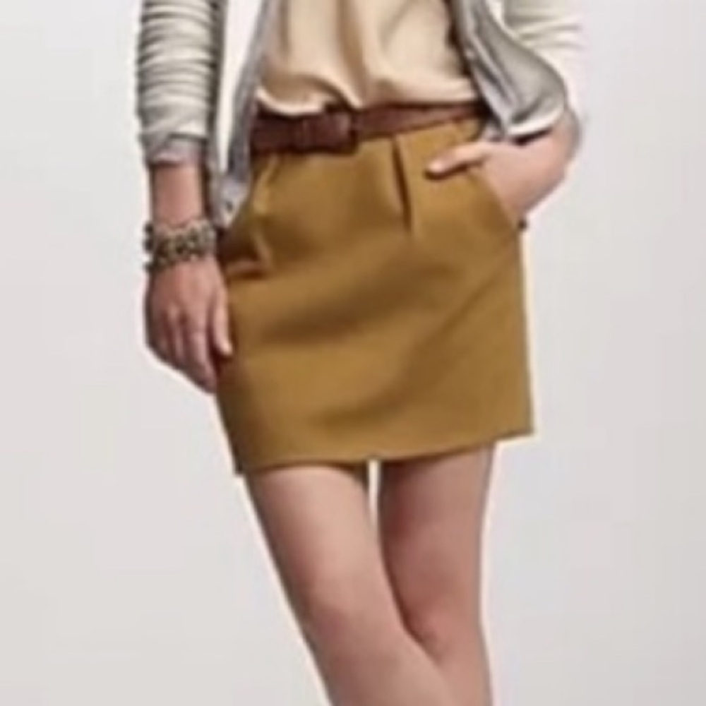 J Crew black wool mini skirt with pockets